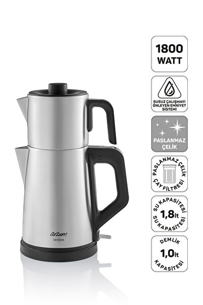 Arzum Deminde Çay Makinesi 1800W Inox - AR3129