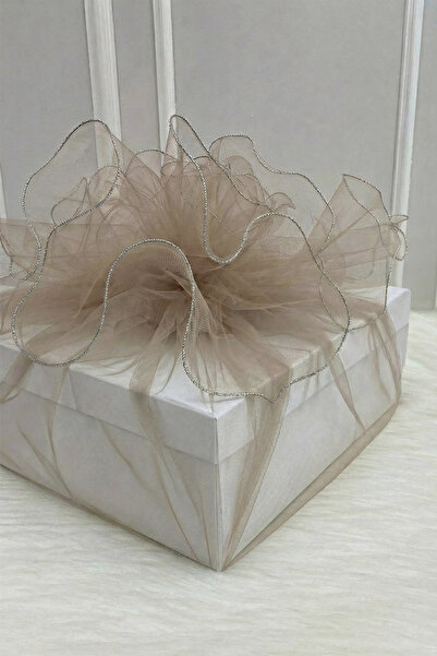 ZEYMERADE Pachet de ornamente din tul de nurcă, cu margine overlock argintie,...