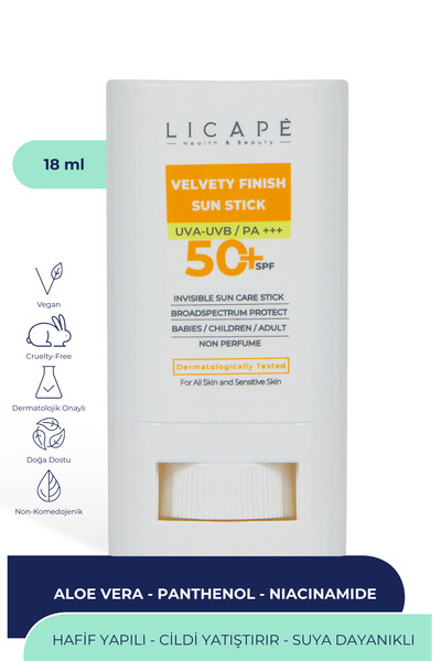 Licape Yüksek Koruma Suya Dayanıklı Tüm Yaş Grubuna Uygun Stick 50 Faktör Gün...