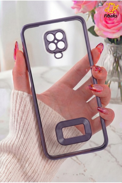 Fibaks Redmi Note 9 Pro/9S Kılıf Kamera Lens Korumalı Şeffaf Renkli Logo Göst...