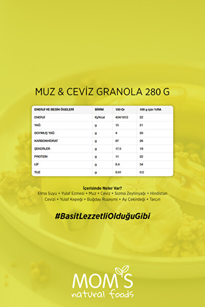 Mom's Natural Foods 3'LÜ GRANOLA MUZ-CEVİZ 280 G / YABAN MERSİNİ 280 G / ÇİLEK-CHIA 280 G