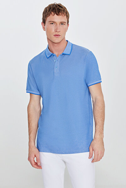 AC&Co / Altınyıldız Classics Мъжка тениска с поло яка от памучен плат, който ...