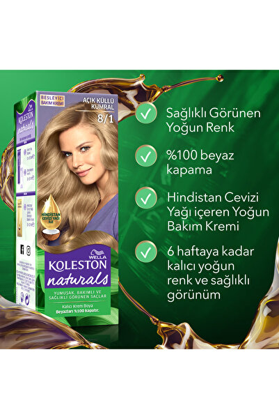 Wella Koleston Naturals 8/1 Açık Küllü Kumral Saç Boyası