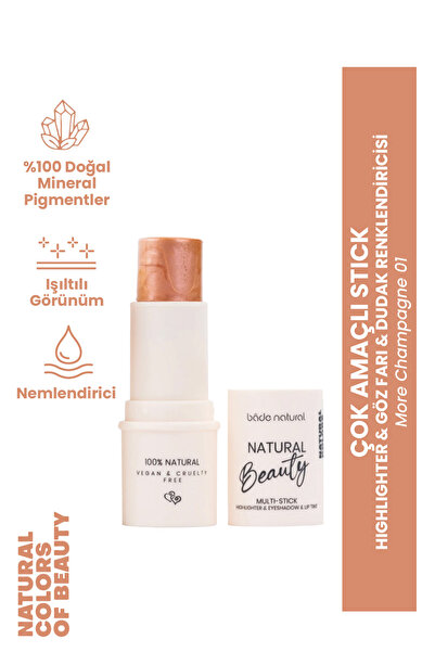 Bade Natural Highlighter & Far & Dudak Renklendirici Çok Amaçlı Stick More Ch...