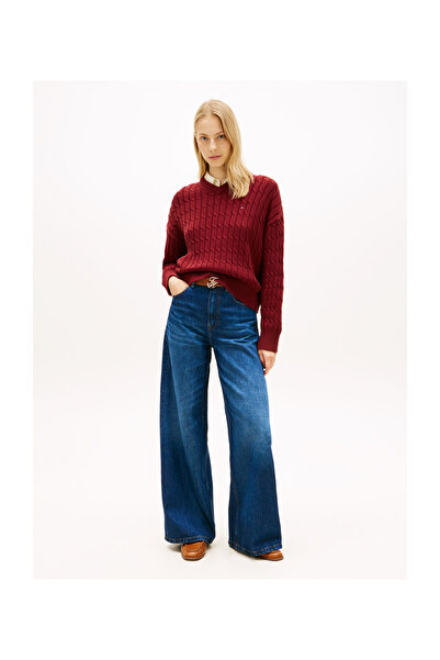 Tommy Hilfiger WW0WW48433 0KR M CO CABLE MID GG RLX LS V-NK SWT