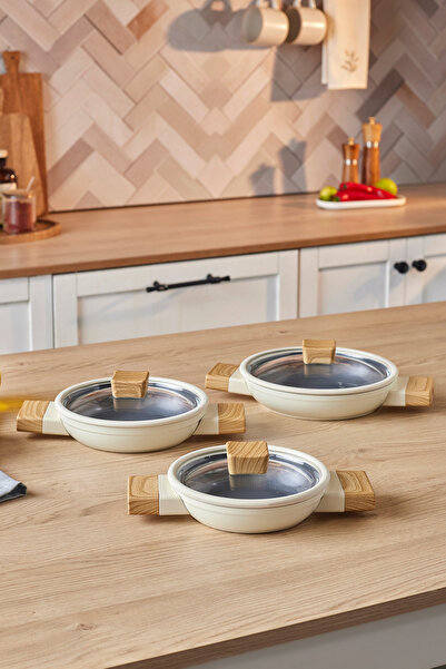 Karaca Swiss Crystal Creamy Wood 6 Parça Sahan Seti