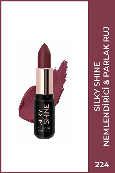 Golden Rose Silky Shine Hydrating Lipstick No:224 - Seramid ve Jojoba Yağlı N...