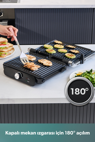 HOMEND Grilliant 1366h Çıkarılabilir Plakalı Tost Ve Izgara Makinesi