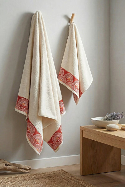 TRENDYOLMİLLA HOME 2-Piece Jacquard Boho Face 50X70Cm & Bath 70X140Cm Towel S...