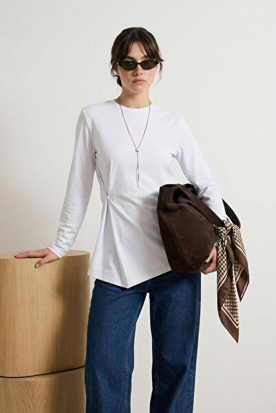 Trendyol Modest White Regular Single Jersey Plain Knitted Tctss26Uk00007