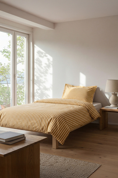 TRENDYOLMİLLA HOME Einzelnes gestreiftes Bettbezug-Set ohne Laken TPHSS26TKN0...