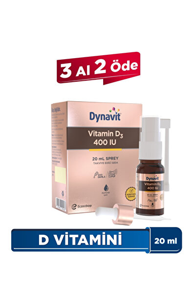 Dynavit Vitamin D3 400 IU (25mcg) 20 mL Sprey - D3 Vitamini - Bağışıklık & Ka...