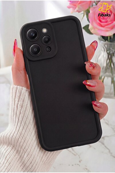 Fibaks Redmi 12 Kılıf Kamera Korumalı Yumuşak Dokulu Darbe Emici Siyah Siliko...