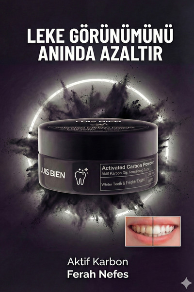 Luis Bien Organik Aktif Karbonlu Diş Beyazlatma Tozu 50 g – Çay/Kahve/Sigara ...