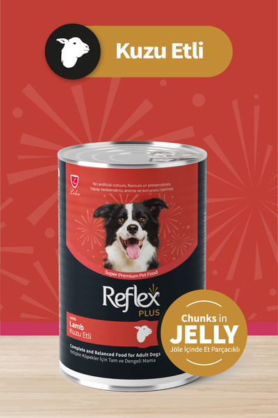 Reflex Plus Jöle İçinde Et Parçacıklı Kuzu Etli Yetişkin Köpek Maması 400g