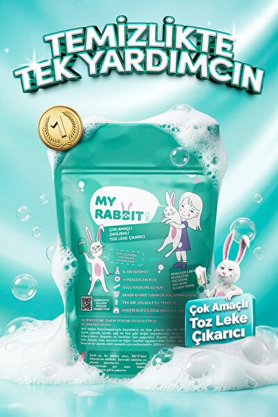 My Rabbit! Çamaşır Ve Yüzey Için Çok Amaçlı Oksijenli Toz Leke Çıkarıcı ve be...