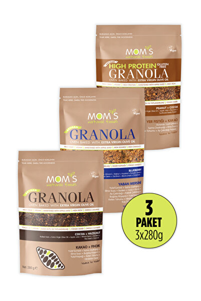 Mom's Natural Foods حزمة من 3 جرانولا كاكاو فينديك 360 جرام / مرسيني غريب 360...