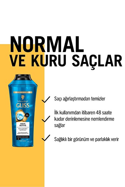 Gliss Saç Bakımı Aqua Revive Nemlendirici Şampuan, 400 ml