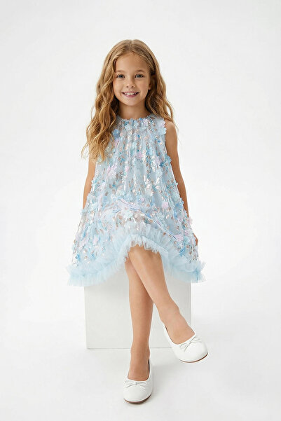 TRENDYOLKIDS Bebeljubičasta kratka / mini Ravno tkanje praznična tutu haljina...