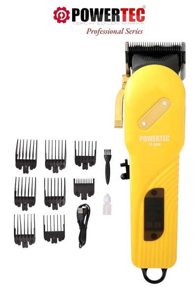 POWERTEC TR-3000 Profesyonel Şarjlı Saç Sakal Tıraş Makinesi