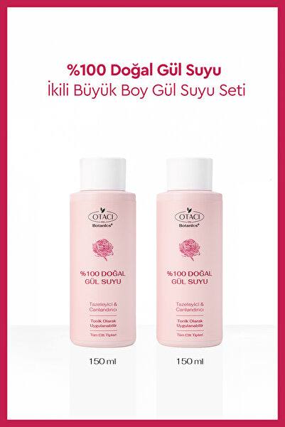 Otacı %100 Doğal Gül Suyu 150 ML İkili Paket