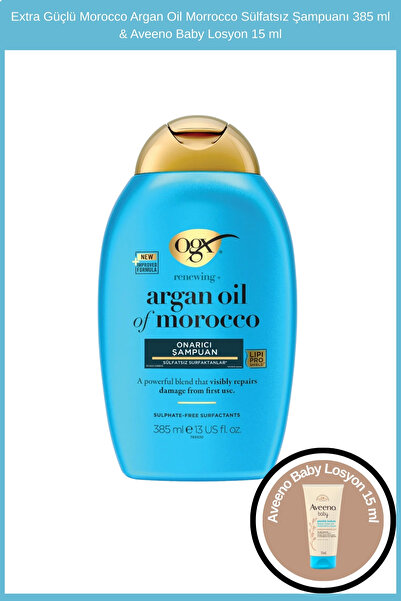 OGX Extra Güçlü Morocco Argan Oil Morrocco Sülfatsız Şampuanı 385 ml & Aveeno...