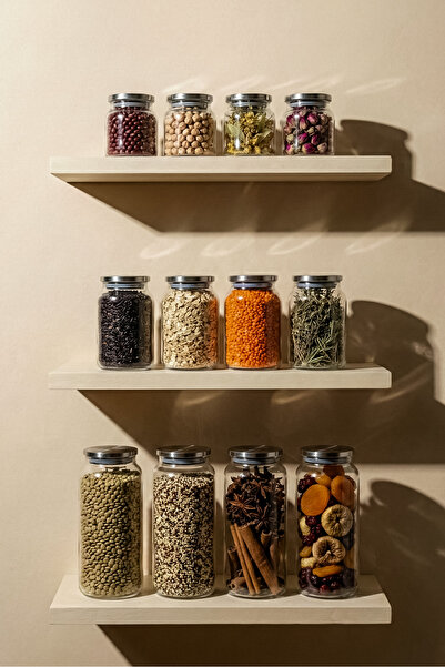 Perotti Bormio Vacuum Metal Lid 12-Piece Glass Jar Set