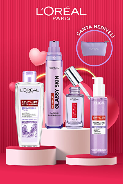 L'Oreal Paris Revitalift Filler Premium Cilt Bakım Seti (Krem, Göz Serumu, Te...