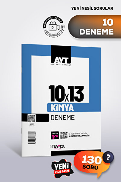 Marka Yayınları AYT 2026 Kimya 10 Deneme | Yeni Nesil | Tamamı Video Çözümlü