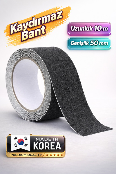 Badem10 (PREMİUM) Yapışkanlı Yer Zemin Merdiven Zemin Kaydırmaz Bant (5 CM X ...