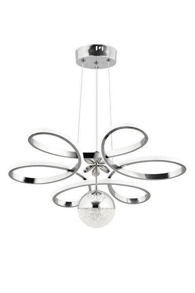 Dekorluna Layla Kumandalı Krom 3 Renk Işık Özellikli Dimmerli Modern Sarkıt Led Avize Salon Mutfak Avize