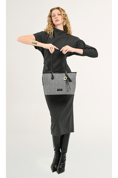 Pierre Cardin Geantă de umăr pentru femei, ediție limitată, neagră, cu monogr...