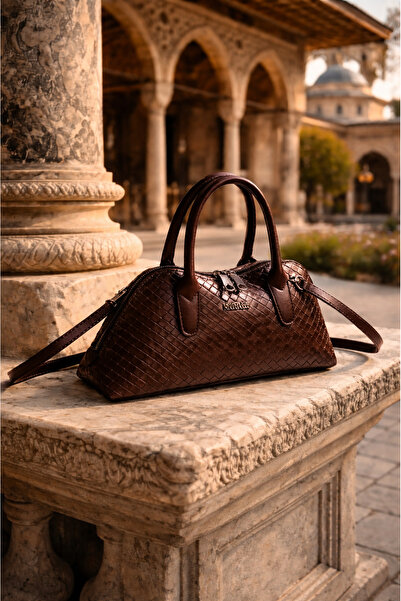 Rimense حقيبة يد وكتف نسائية باللون البني المر