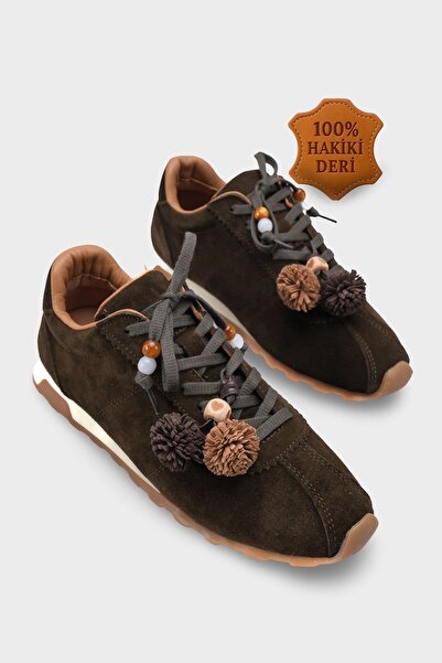 Capone Outfitters Doralyn Genuine Leather Suede Pompom Women's Sneaker Sports...