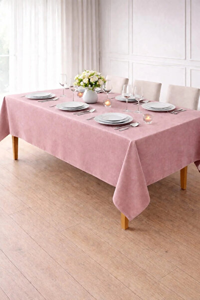 PerdeYap1980 Τραπεζομάντιλο με βελούδινη υφή σε χρώμα πούδρα