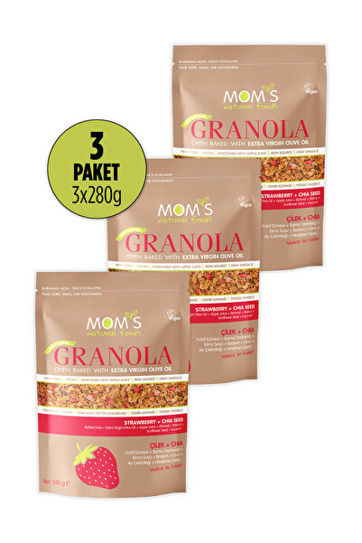 Mom's Natural Foods 3'LÜ ÇİLEK-CHIA GRANOLA 3x280 G