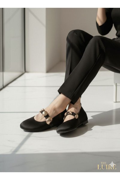 İncimoda Women's Memory Sole Round Toe Orthopedic Ballerinas