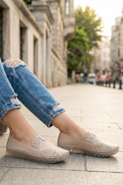 SOHO Pantofi de damă din piele naturală bej 21366