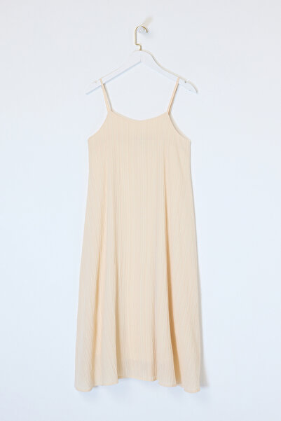 Drop by TrendyolMilla Duga haljina sa naramenicama u boji krem TDRSS26EL00016