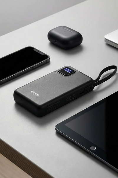 S-LINK M120 10000mAh PD20W + QC3.0 18W 15W Magsafe + Watch Siyah LCD Taşınabi...