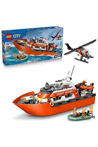 LEGO ® City ǀ Barcă de salvare și elicopter ale Pazei de Coastă 60504