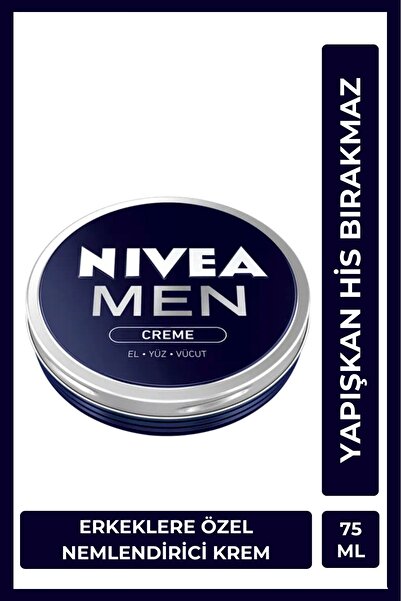 NIVEA MEN Erkek Nemlendirici Bakım Creme 75ml, El Yüz ve Vücut, Erkeksi Koku,...