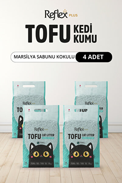 Reflex Plus Marsilya Sabunu Kokulu Tofu Kedi Kumu 7L x 4 Adet