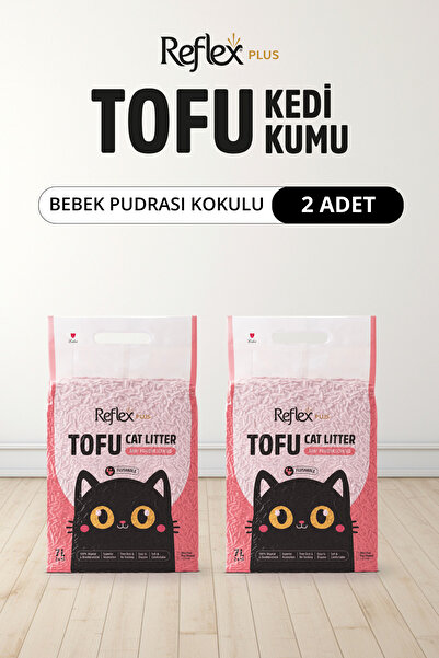 Reflex Plus Bebek Pudrası Kokulu Tofu Kedi Kumu 7L x 2 Adet