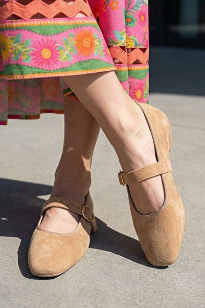 SOHO Nude Wildleder Damen-Ballerinas 21316