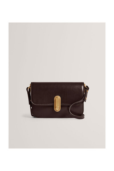 Ted Baker Leštená malá kožená taška cez telo