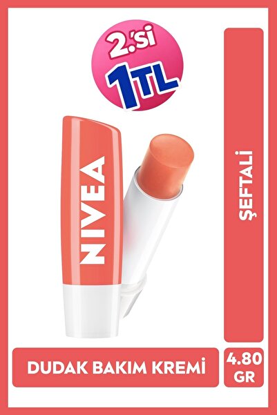 NIVEA Şeftali Nemlendirici Dudak Bakım Kremi ve Parlatıcısı 4.8gr, Şeftali Ar...