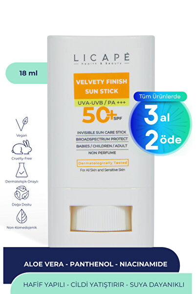 Licape Yüksek Koruma Suya Dayanıklı Tüm Yaş Grubuna Uygun Stick 50 Faktör Gün...