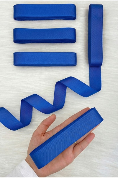 ZEYMERADE Saks Blue Grosgrain Ribbon 3 cm 10 Mt, Bohça Dowry Wedding Circumci...