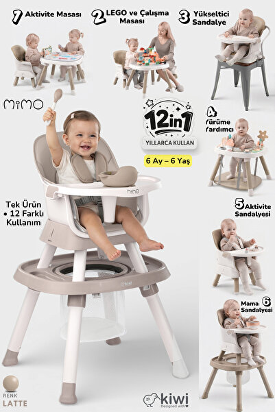 Kiwi Mimo 12’si 1 Arada Çok Fonksiyonlu Mama Sandalyesi – Oyun & Aktivite Mas...